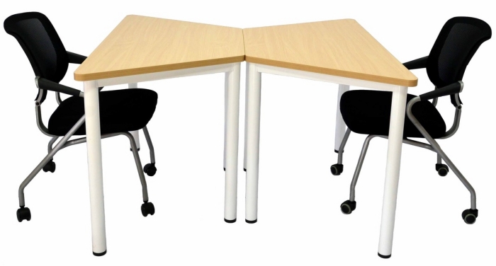 圓管腳梯形上課桌/梯形討論桌 TT12060
